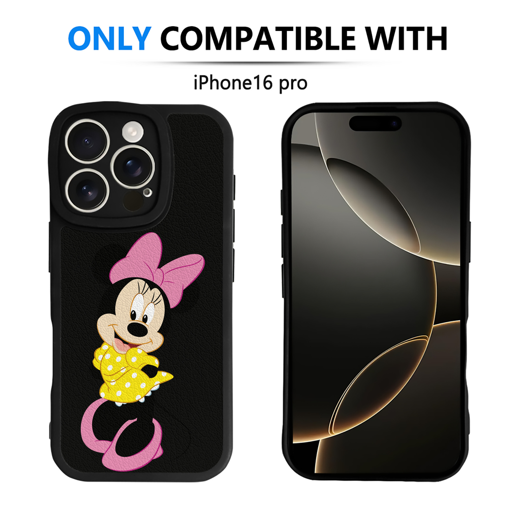 （画像用） ミッキーマウス Mickey Mouse 【iPhone 16シリーズ対応】シリコンスマホケース（レザー調） 材質：シリコン